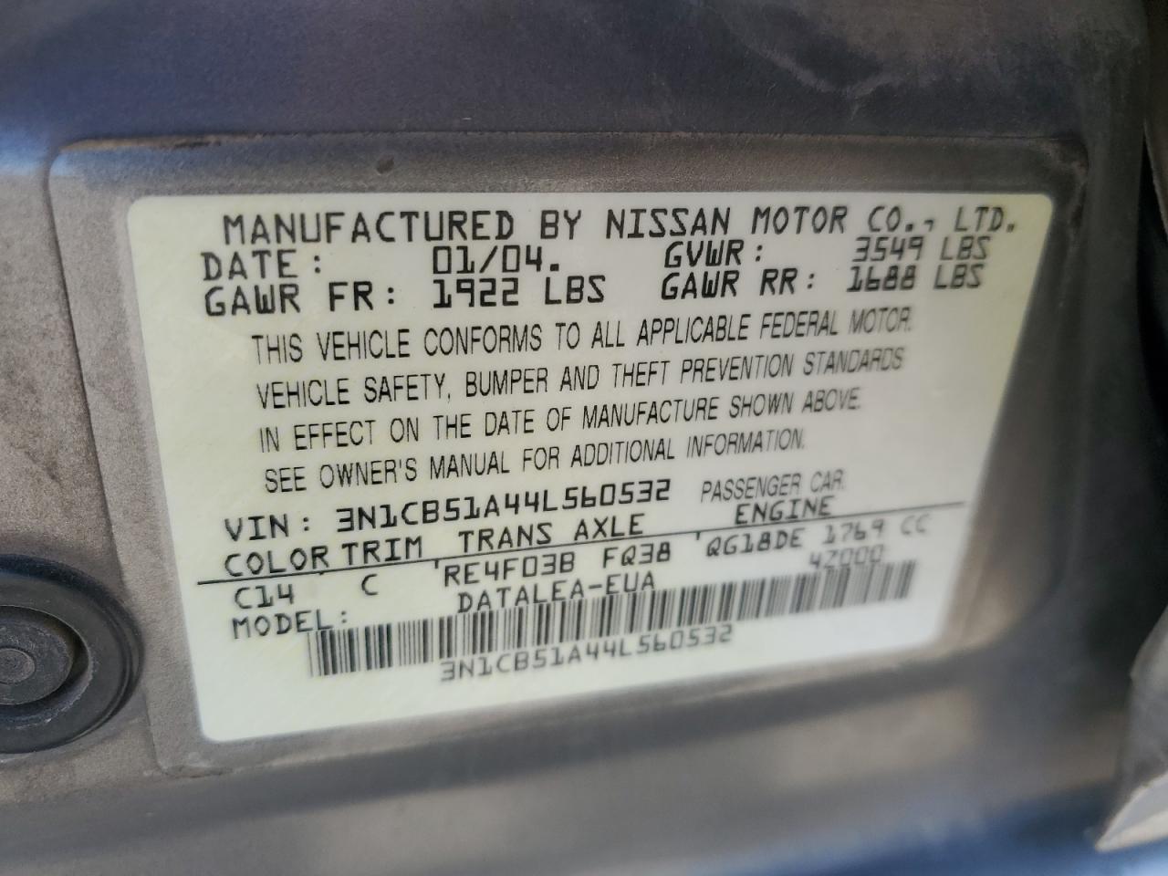 2004 Nissan Sentra - Image 14
