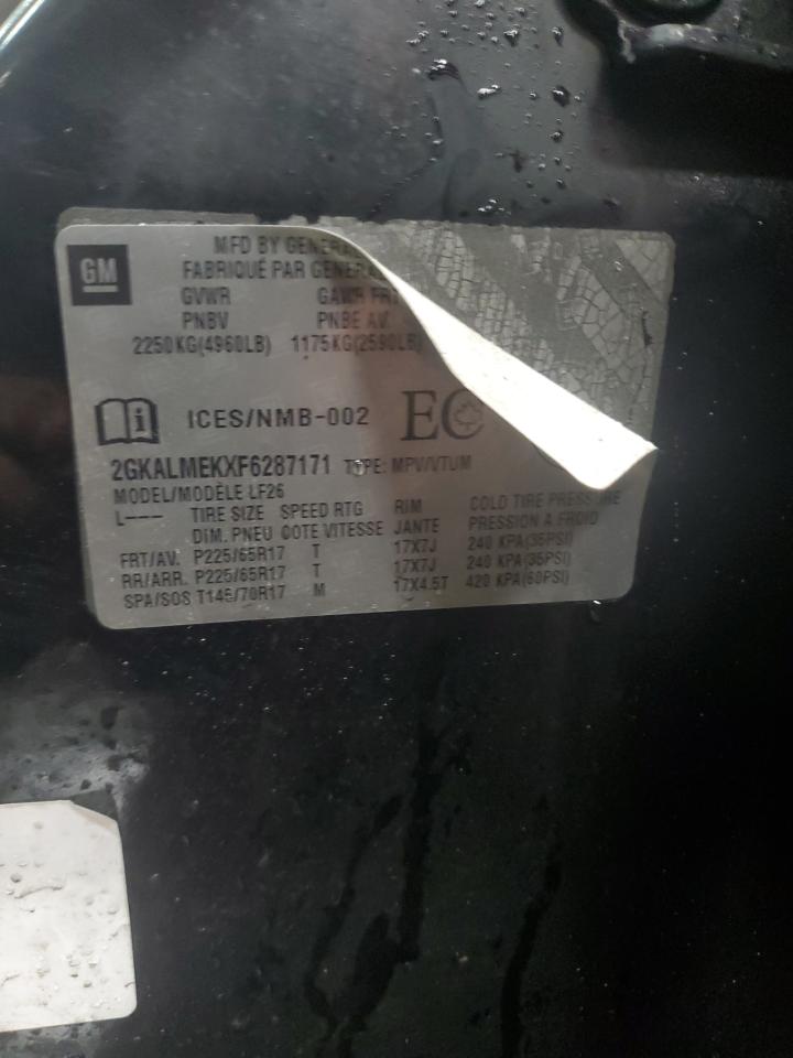 2015 GMC Terrain Sle VIN: 2GKALMEKXF6287171 Lot: 45955145