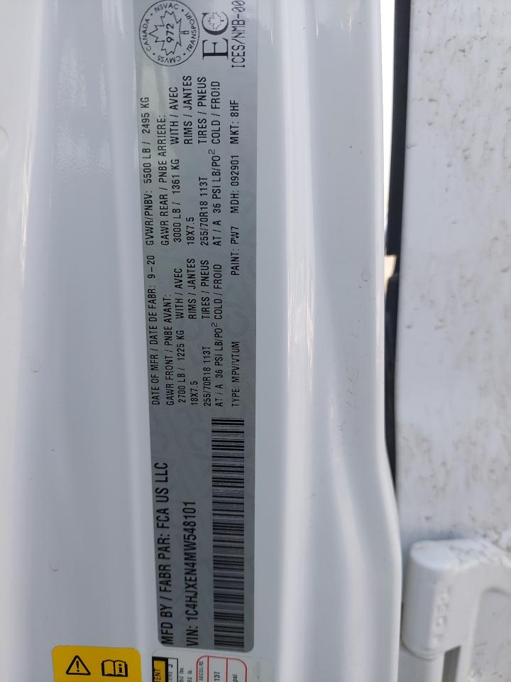 1C4HJXEN4MW548101 - 2021 Jeep WRANGLER - #46195965
