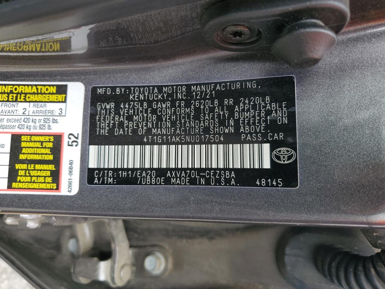 2022 Toyota Camry - Image 12