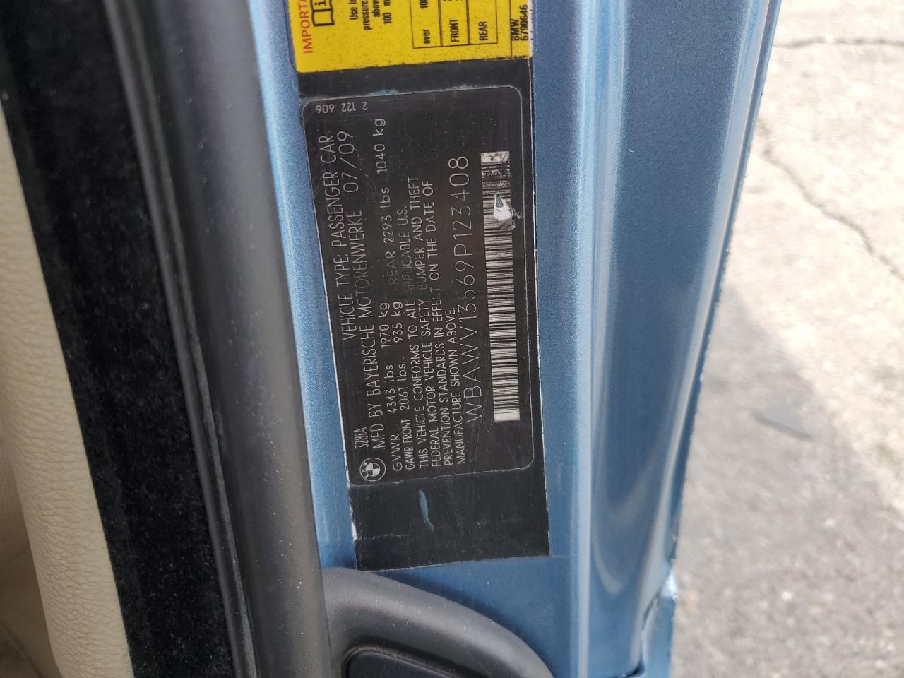 2009 BMW 328 I Sulev VIN: WBAWV13569P123408 Lot: 44990545