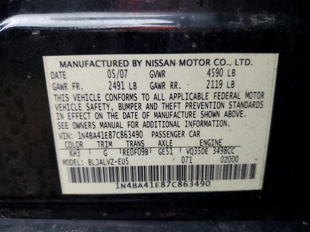 2007 Nissan Maxima - Image 12