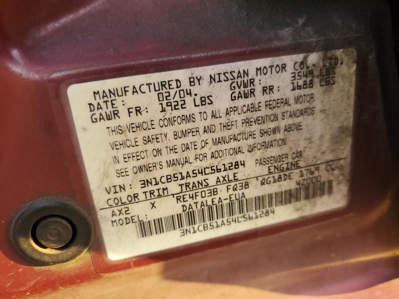 2004 Nissan Sentra - Image 12