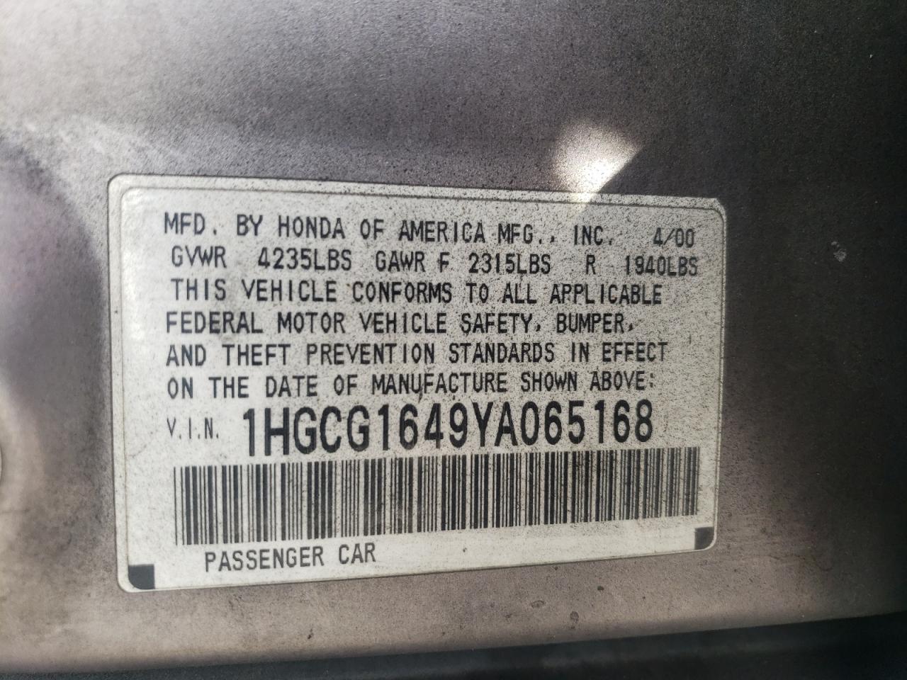 2000 Honda Accord - Image 12