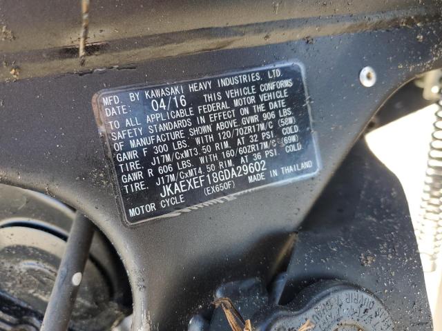 2016 KAWASAKI EX650 F