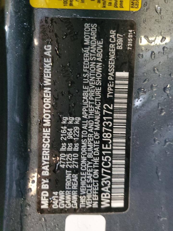 2014 BMW 428 I Sulev VIN: WBA3V7C51EJ873172 Lot: 43936785