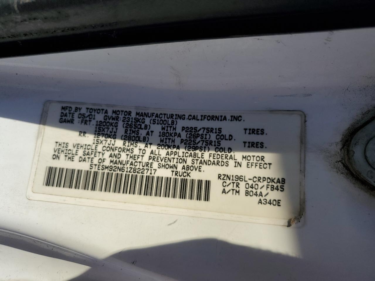 2001 Toyota Tacoma - Image 12