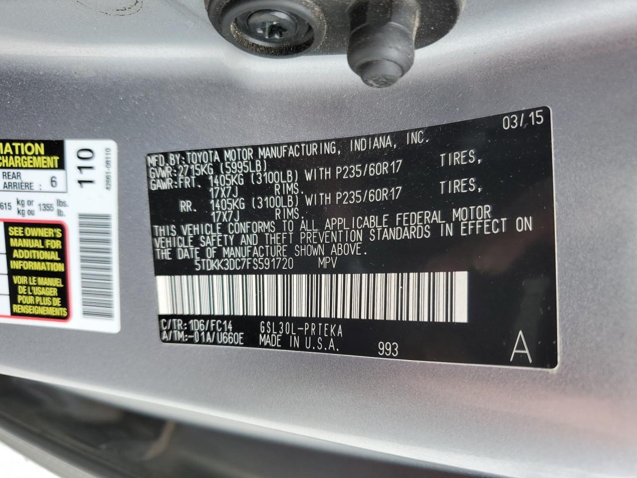 2015 Toyota Sienna - Image 13