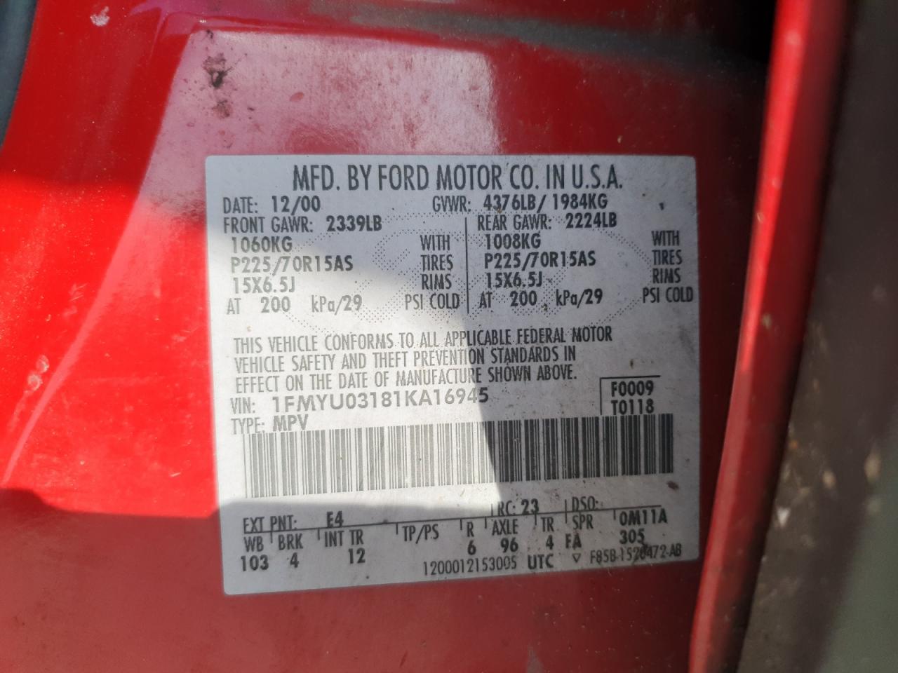 2001 Ford Escape - Image 13
