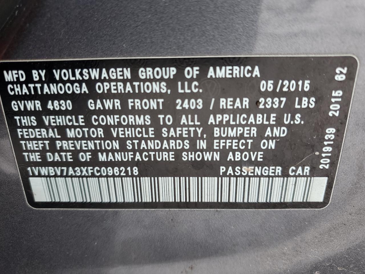 2015 Volkswagen Passat - Image 14