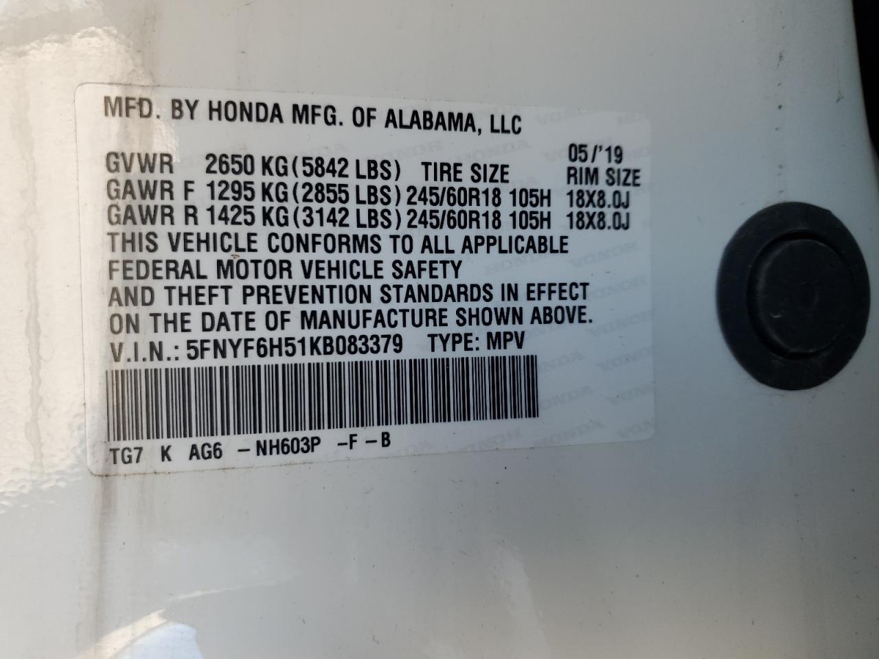 2019 Honda Pilot - Image 13