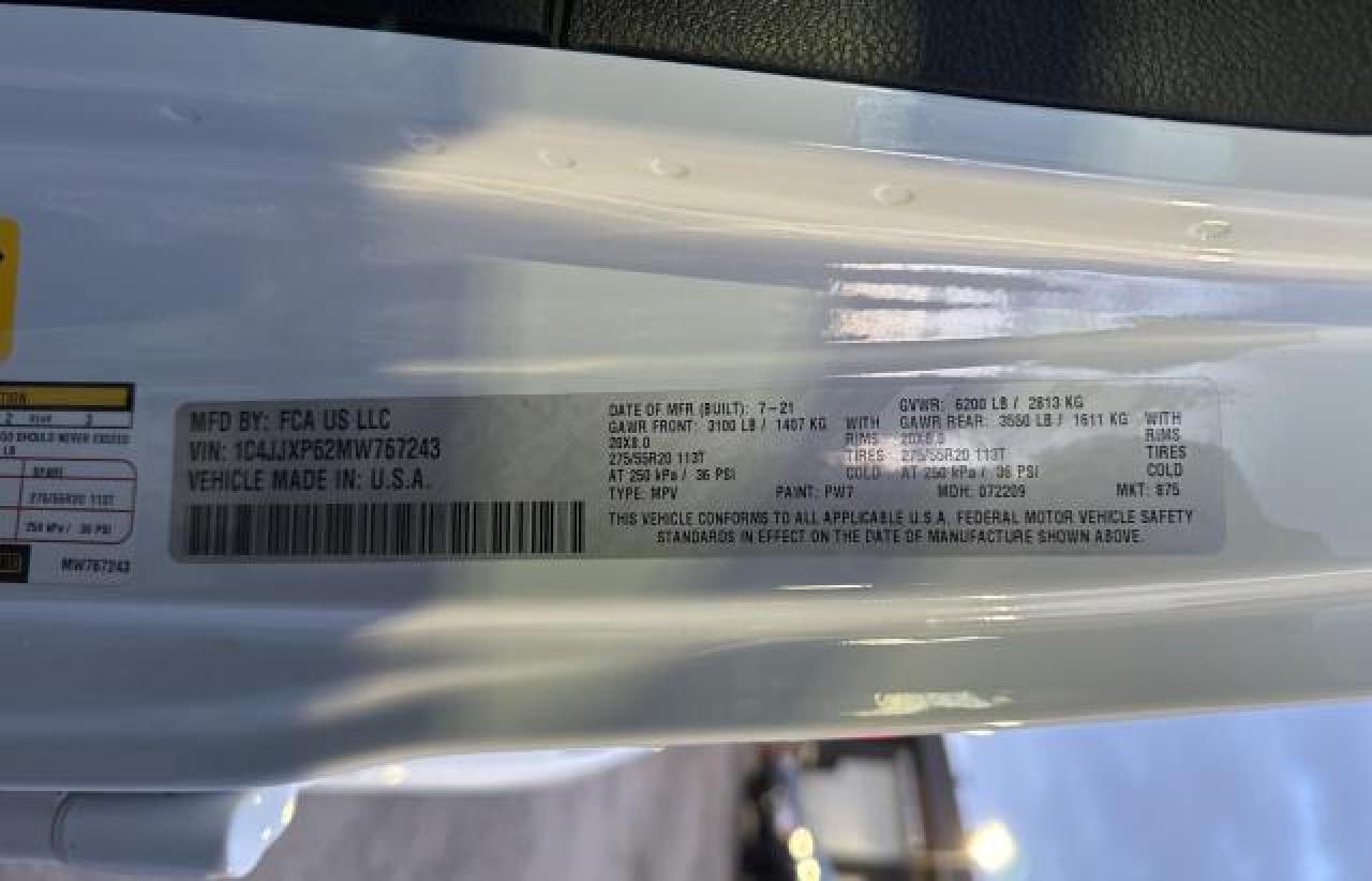 2021 Jeep Wrangler Unlimited Sahara 4Xe VIN: 1C4JJXP62MW767243 Lot: 46192865