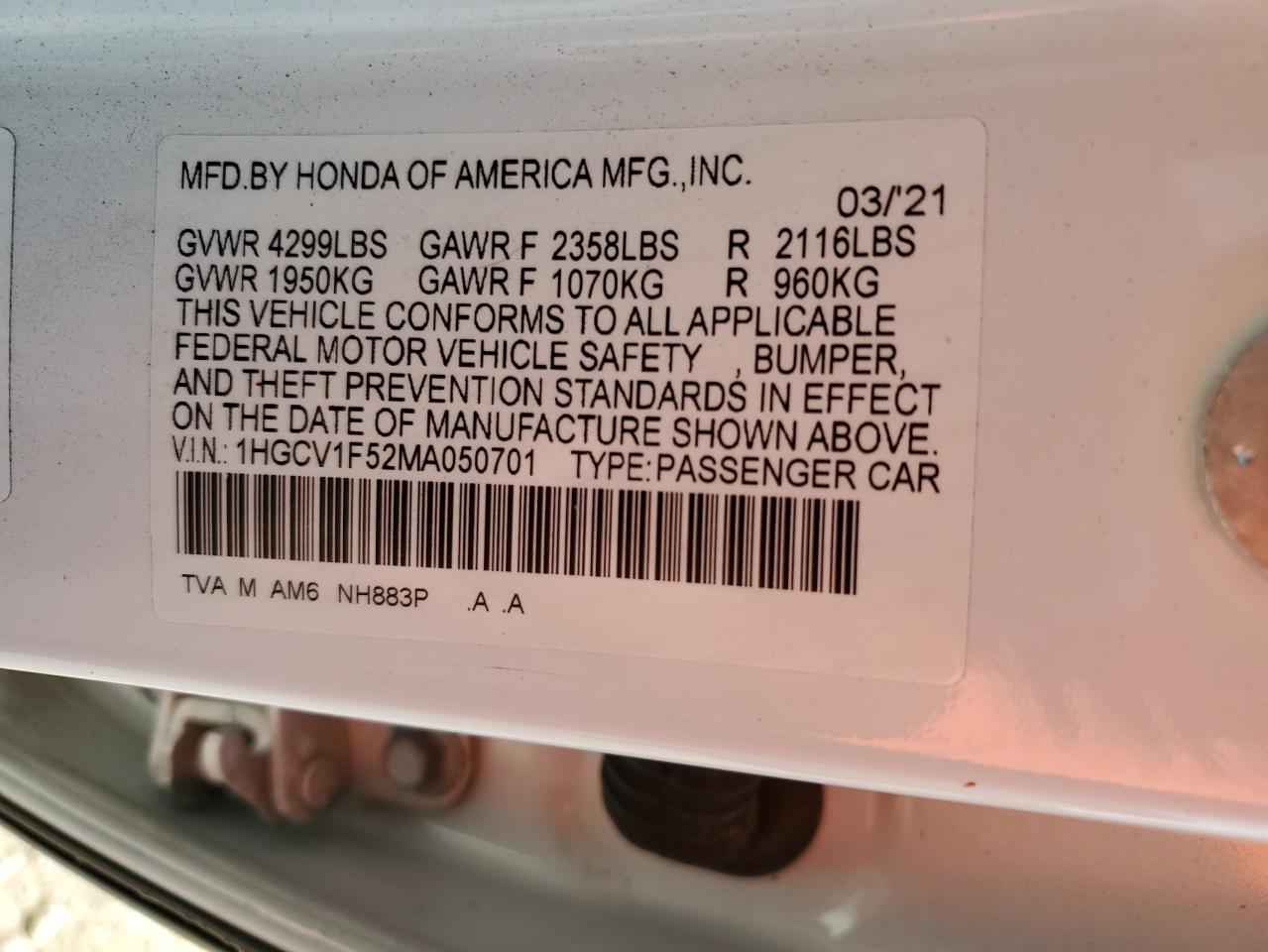 2021 Honda Accord - Image 12