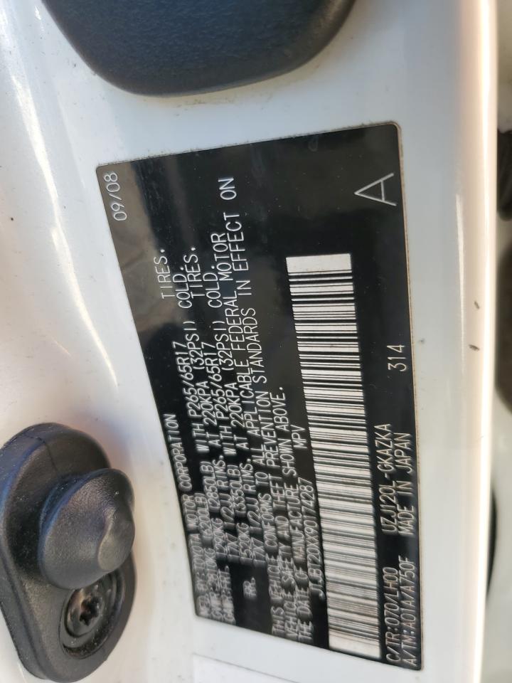 2009 Lexus Gx 470 VIN: JTJBT20XX90174287 Lot: 45171585