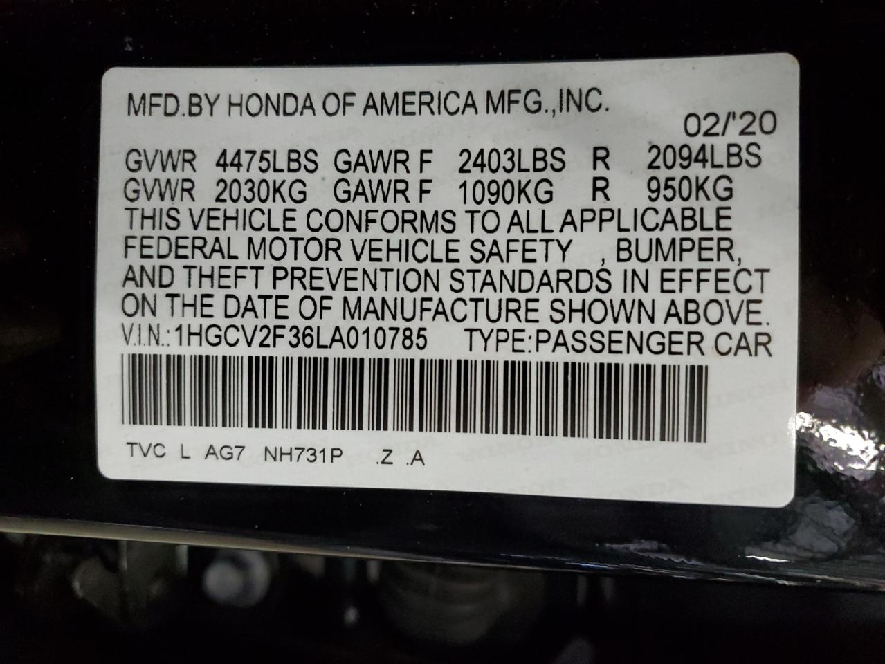 2020 Honda Accord - Image 12