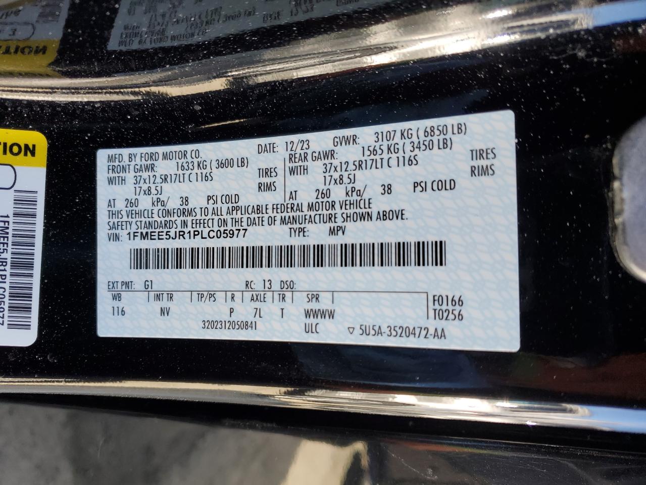 2023 Ford Bronco Raptor VIN: 1FMEE5JR1PLC05977 Lot: 45734925
