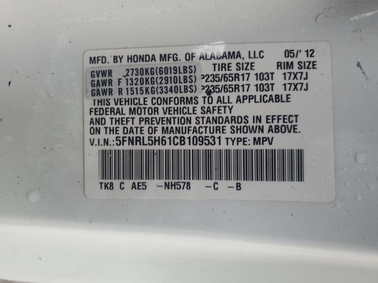 2012 Honda Odyssey - Image 15