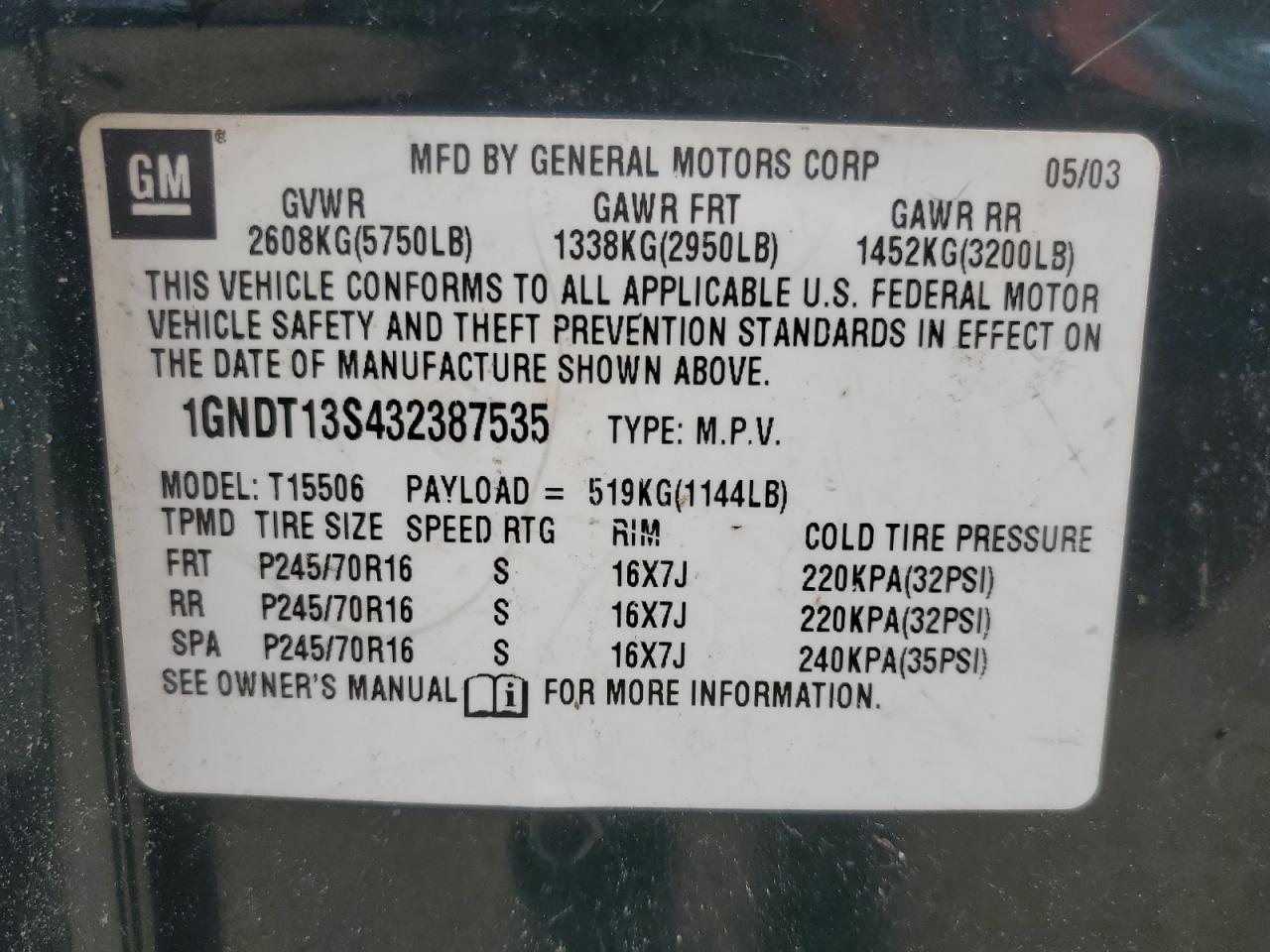 2003 Chevrolet TrailBlazer - Image 12