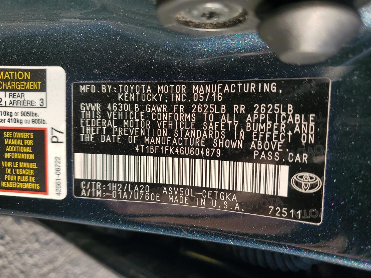 2016 Toyota Camry - Image 12