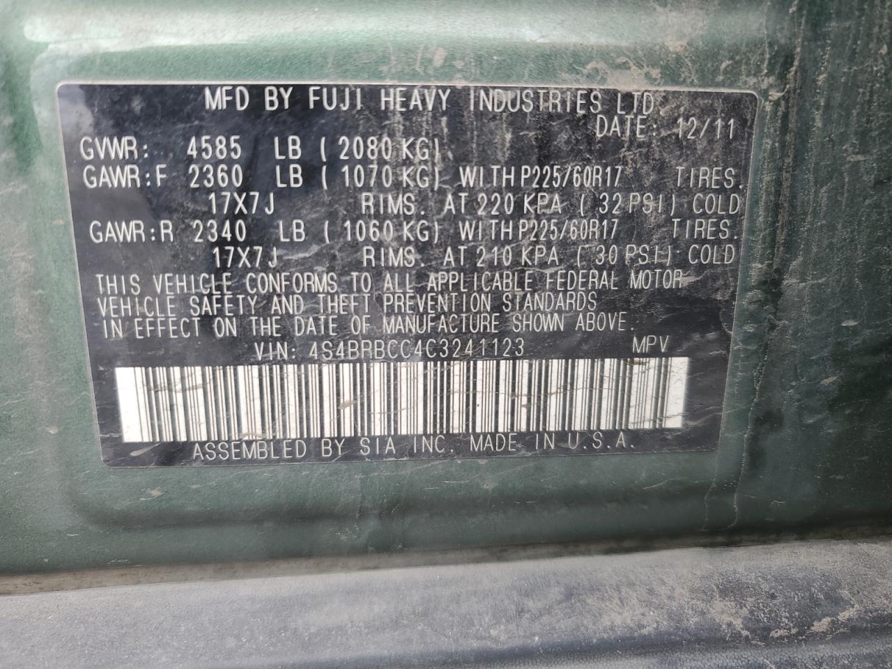 2012 Subaru Outback - Image 13