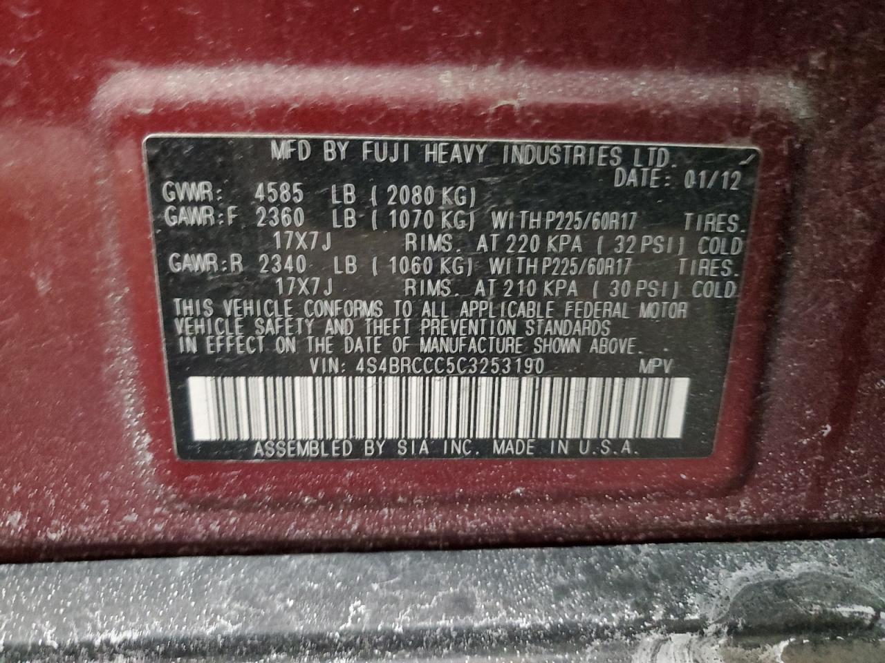 2012 Subaru Outback - Image 13