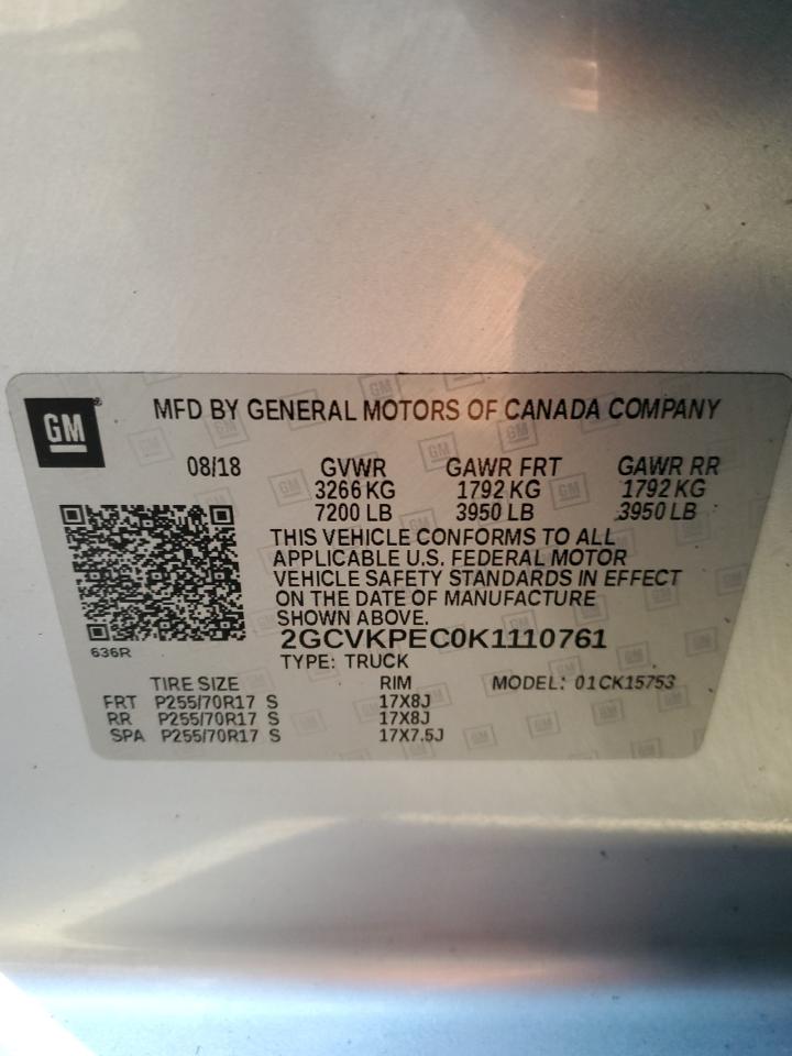 2019 Chevrolet Silverado Ld K1500 Lt VIN: 2GCVKPEC0K1110761 Lot: 45703875