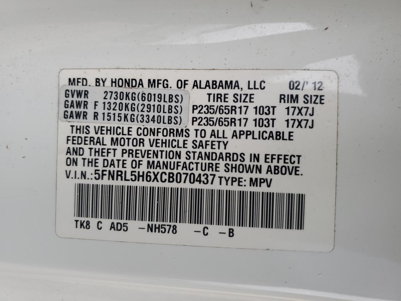 2012 Honda Odyssey - Image 13