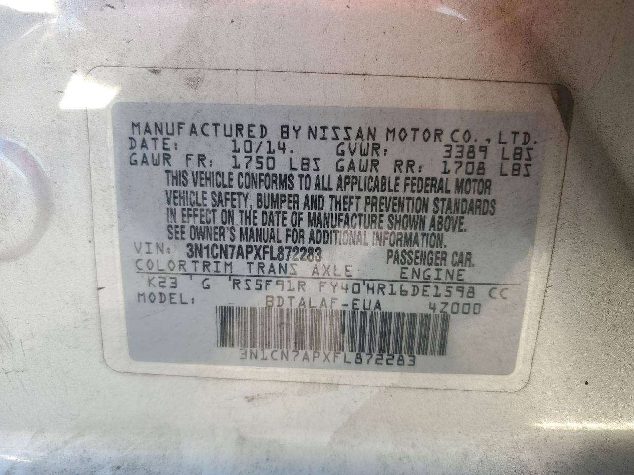 2015 Nissan Versa - Image 12