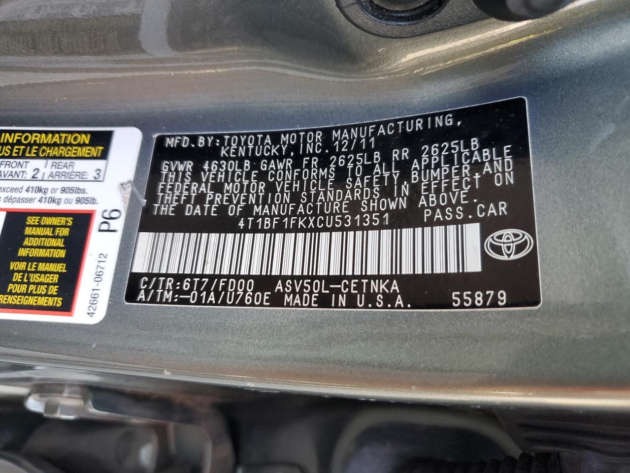 2012 Toyota Camry - Image 12