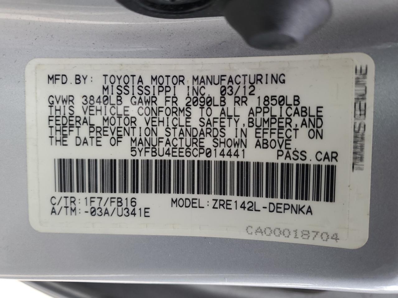 2012 Toyota Corolla - Image 12