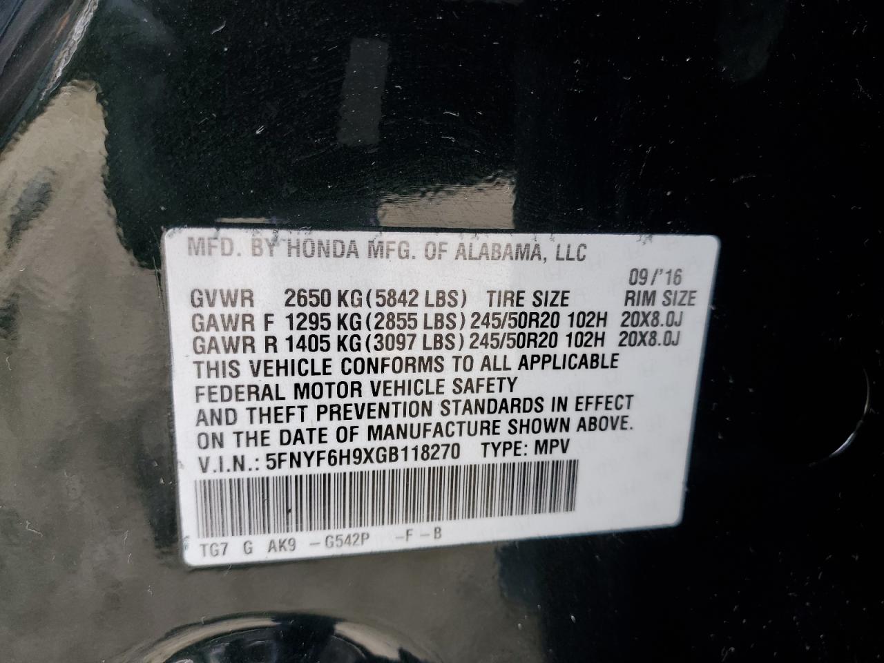2016 Honda Pilot - Image 13