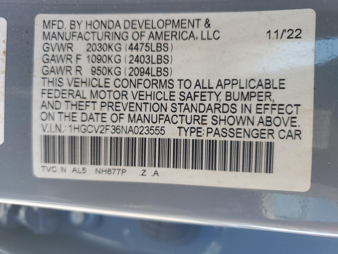 2022 Honda Accord - Image 14