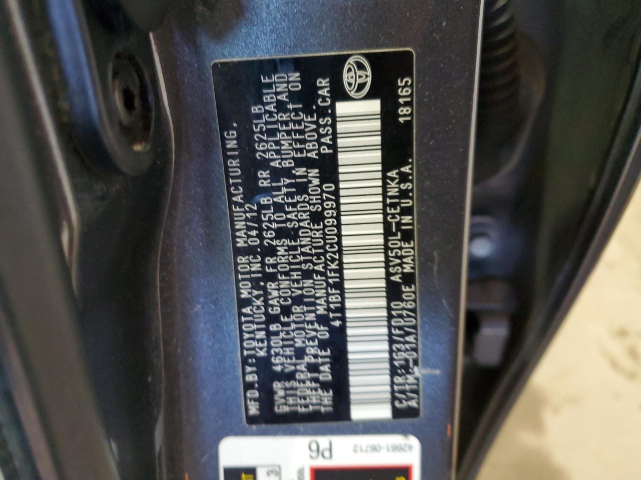 2012 Toyota Camry - Image 13