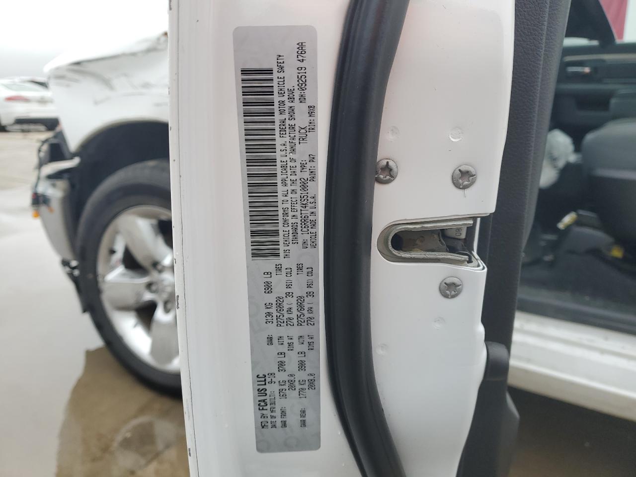 2019 Ram 1500 Classic Slt VIN: 1C6RR6TT4KS510002 Lot: 45116645