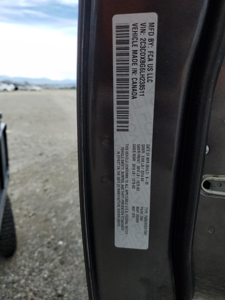 2020 Dodge Charger Sxt VIN: 2C3CDXBG6LH238511 Lot: 46290875