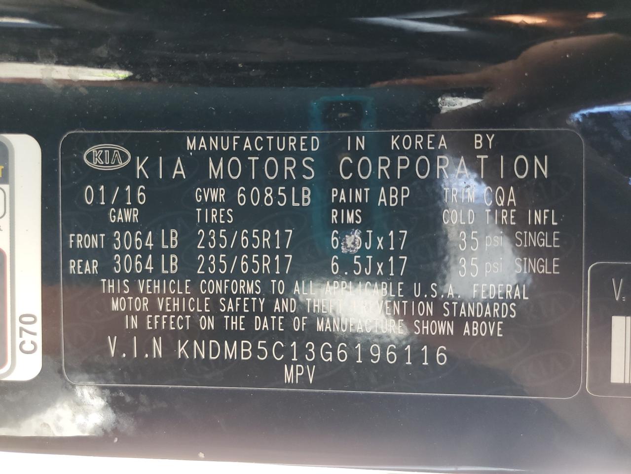 2016 Kia Sedona - Image 13