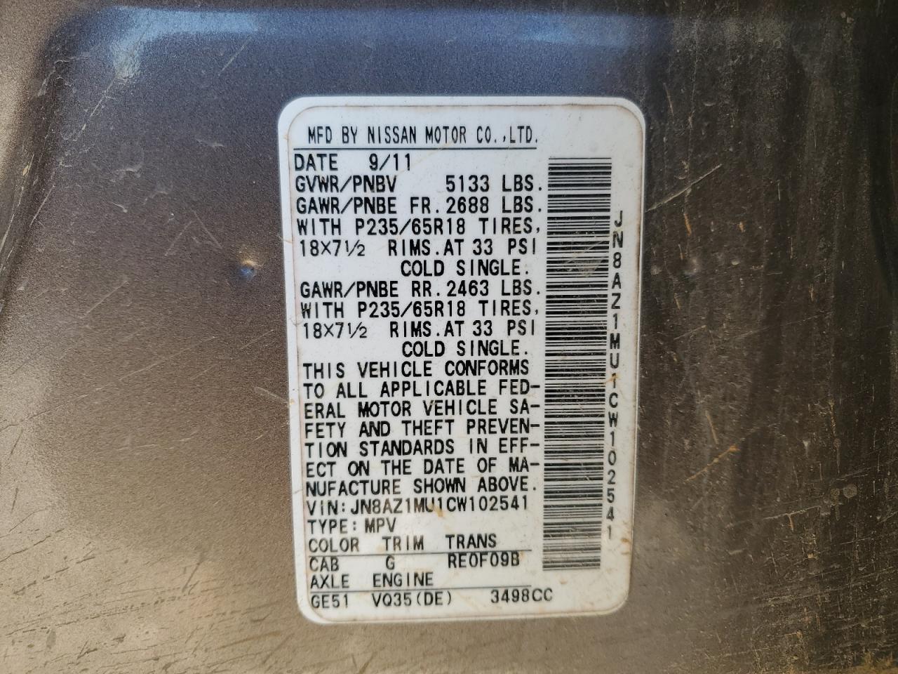 2012 Nissan Murano - Image 14