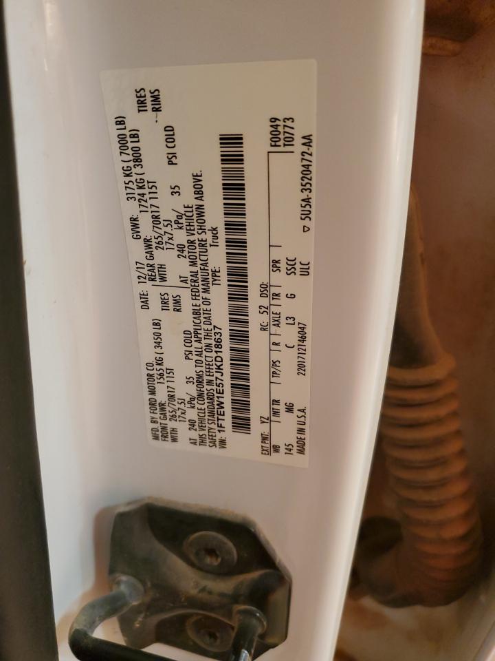 2018 Ford F150 Supercrew VIN: 1FTEW1E57JKD18637 Lot: 44542055