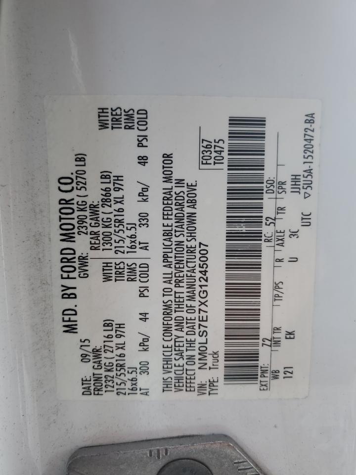 2016 Ford Transit Connect Xl VIN: NM0LS7E7XG1245007 Lot: 45668025