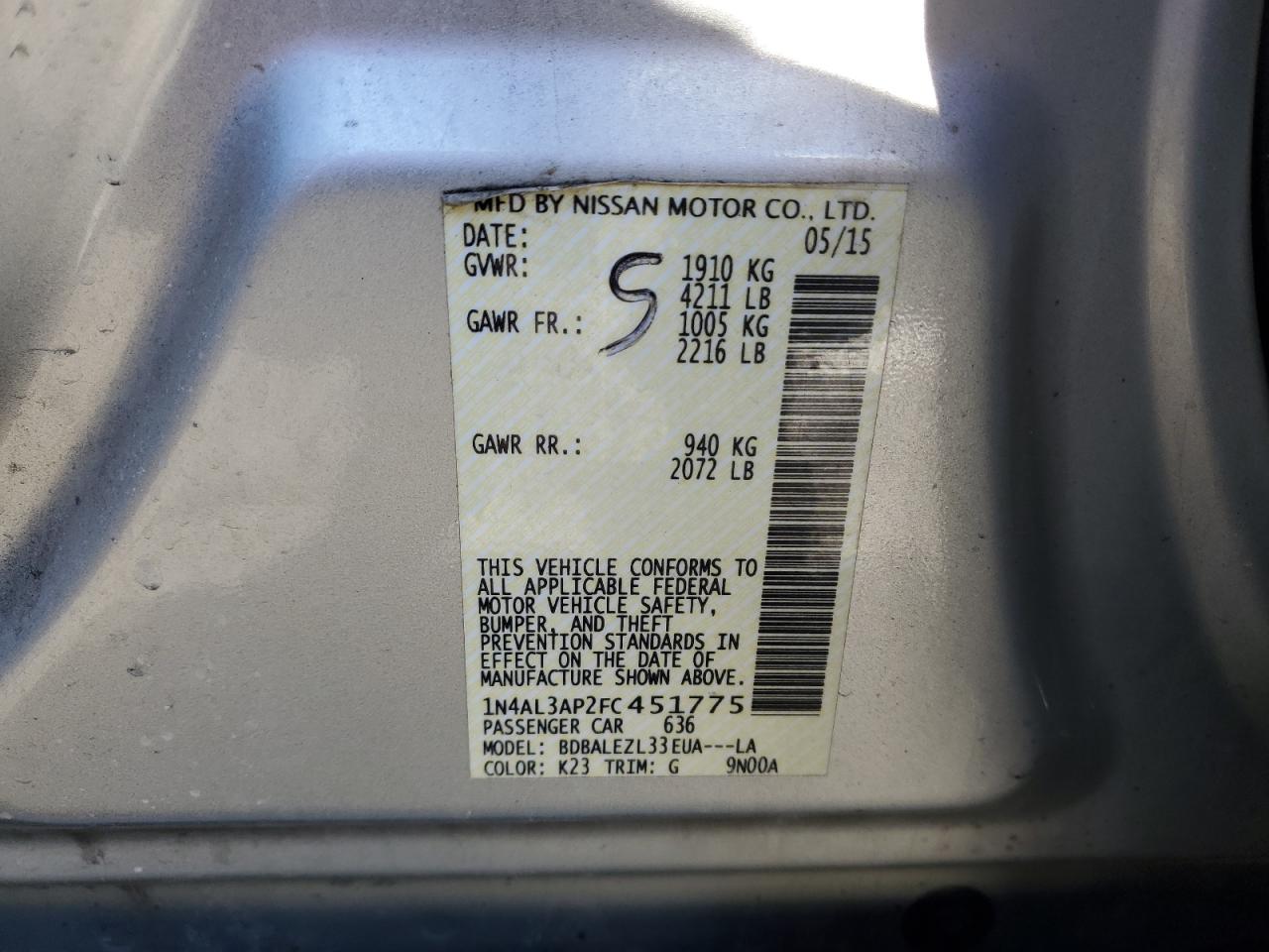 2015 Nissan Altima - Image 12