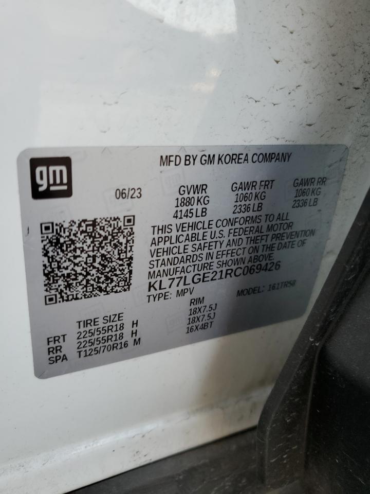 VIN: KL77LGE21RC069426 2024 CHEVROLET TRAX 1RS