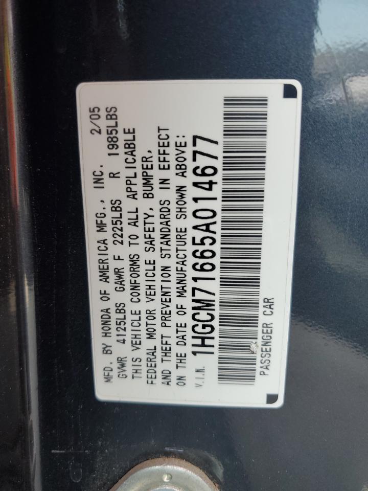 2005 Honda Accord Ex VIN: 1HGCM71665A014677 Lot: 45767915