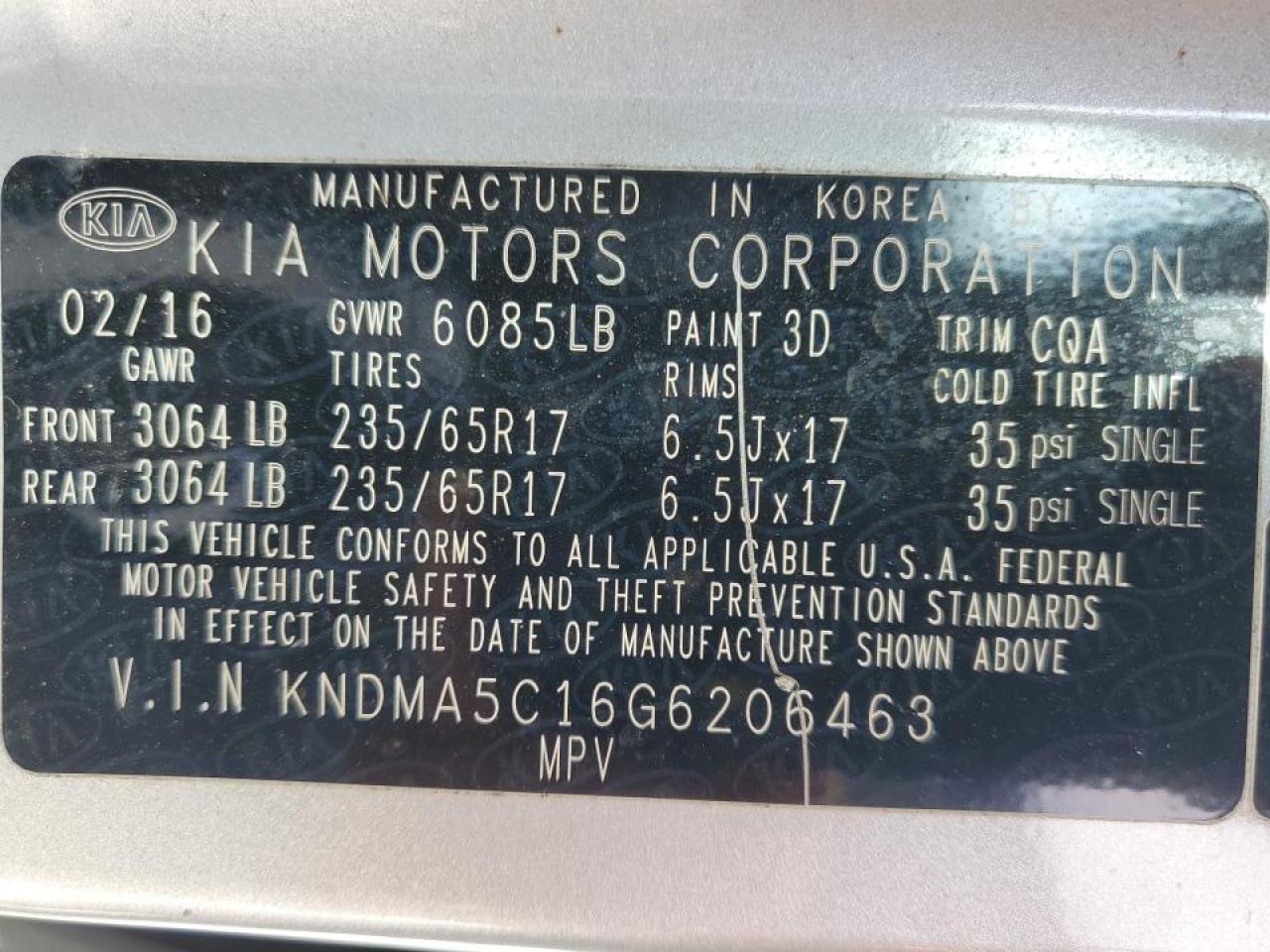 2016 Kia Sedona - Image 13