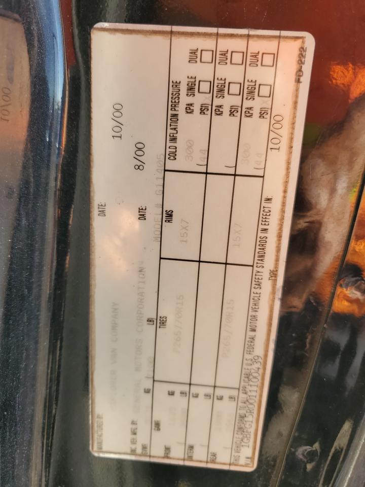 2001 Chevrolet Express G1500 VIN: 1GBFG15R011100439 Lot: 46509915