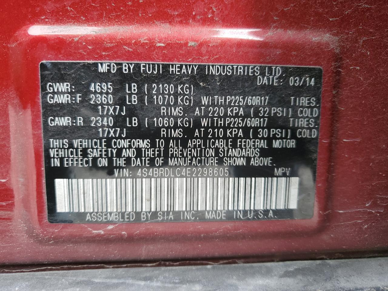 2014 Subaru Outback - Image 13