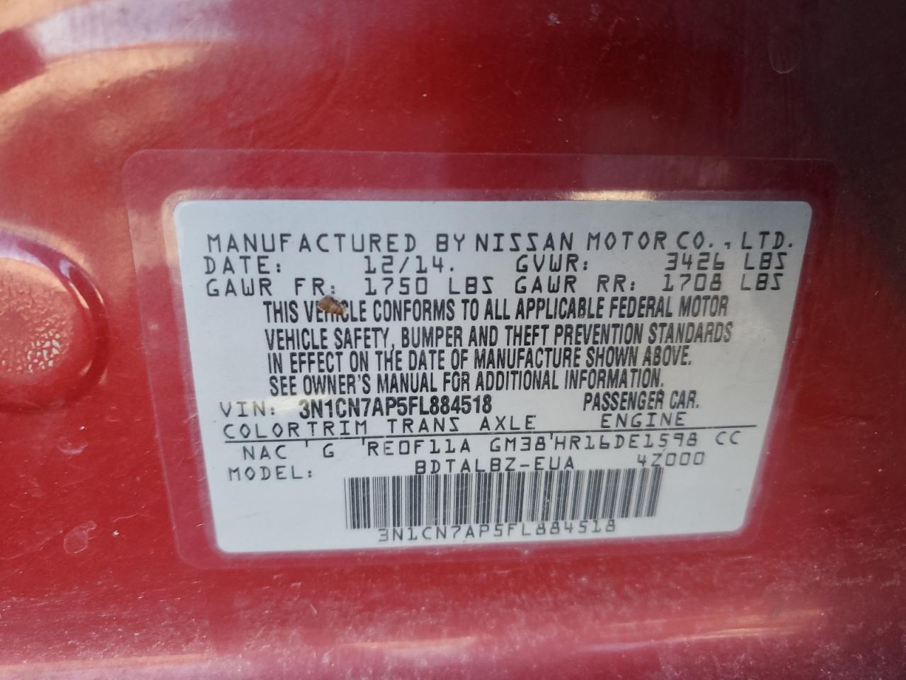 2015 Nissan Versa - Image 12