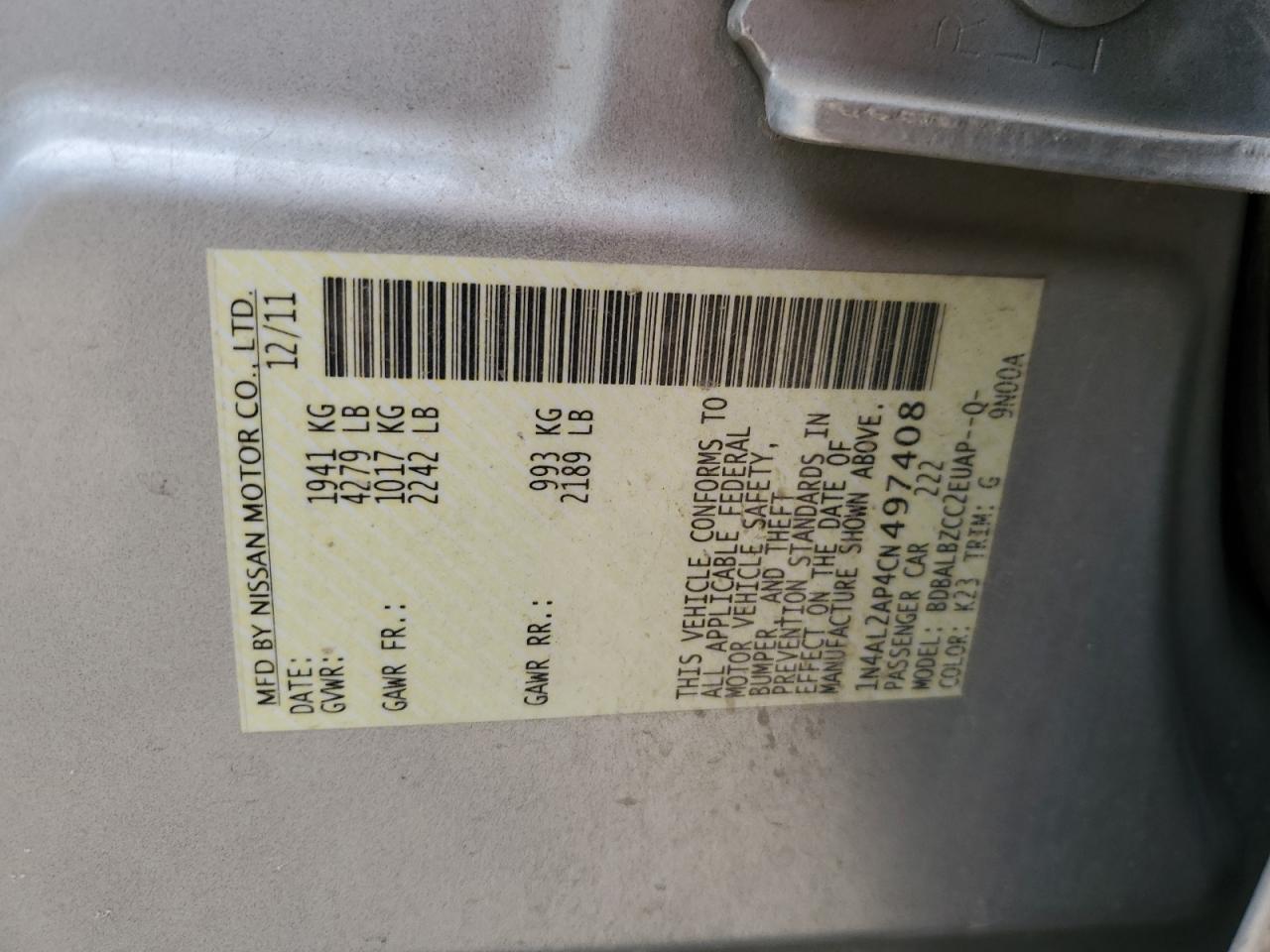 2012 Nissan Altima - Image 12