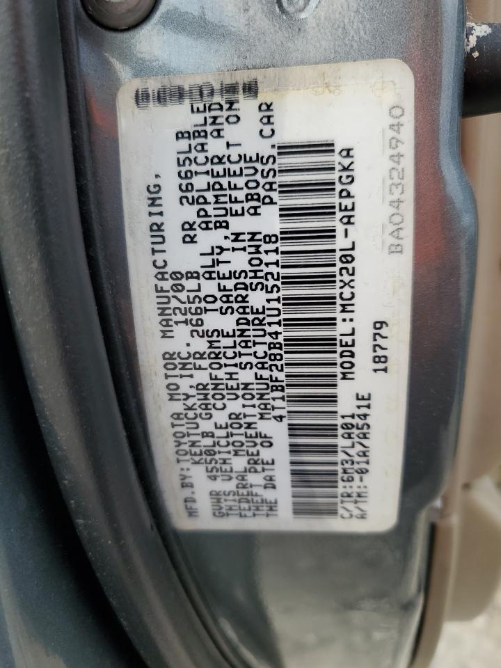 2001 Toyota Avalon Xl VIN: 4T1BF28B41U152118 Lot: 44259595