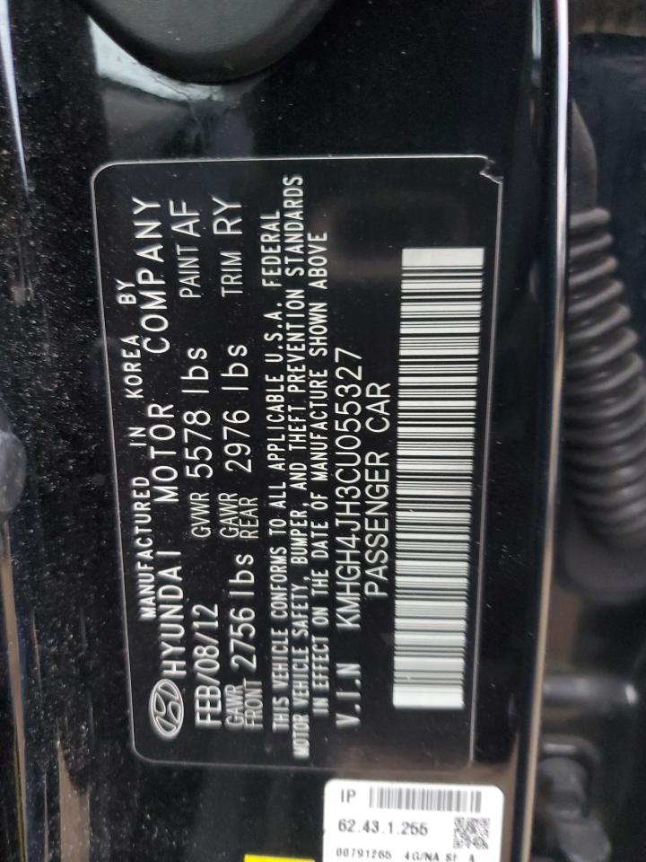 2012 Hyundai Equus Signature VIN: KMHGH4JH3CU055327 Lot: 44697385