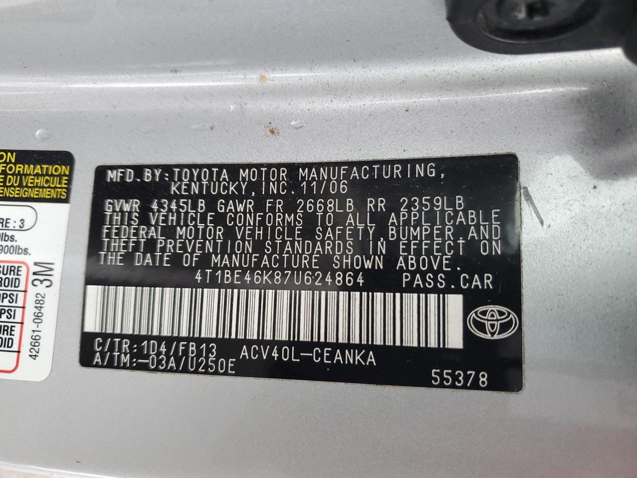 2007 Toyota Camry - Image 12